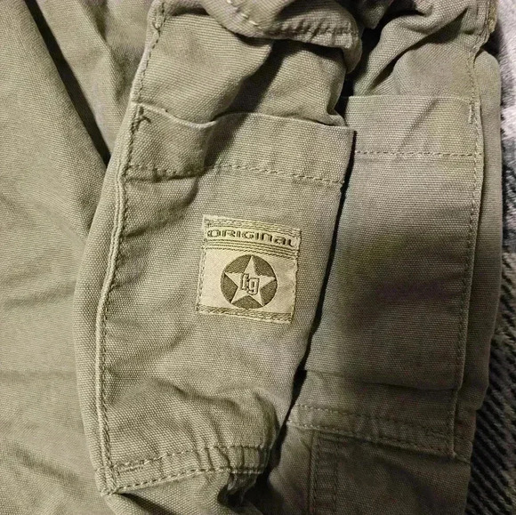 Vintage Faded Glory 36x32 army green cargo pants/shorts - Picture 6 of 8